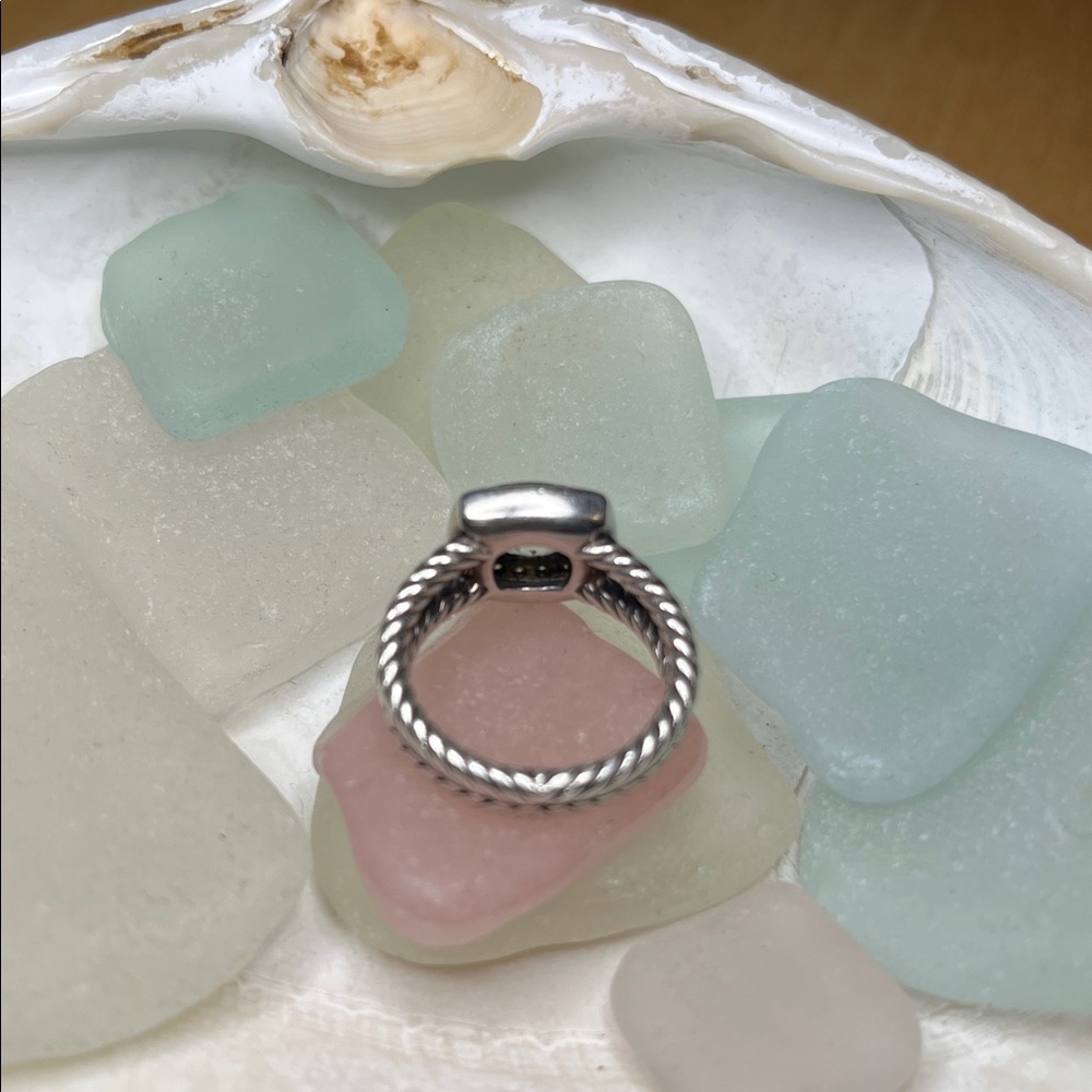 David Yurman Morganite Petite Albion Ring with Pave’ Diamonds - Picture 6 of 8